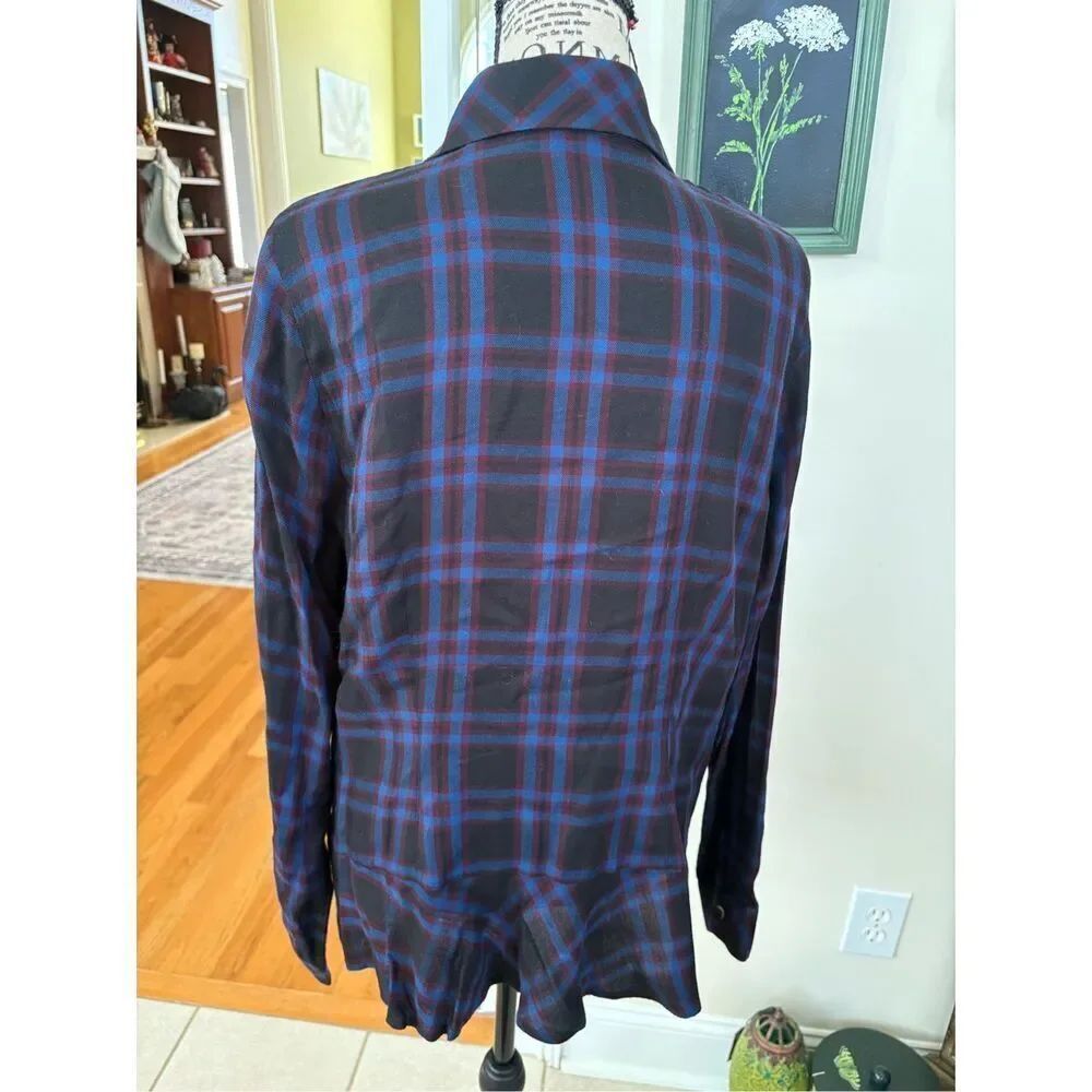 Cabi Moody Plaid Peplum Shirt - Picture 2 of 10